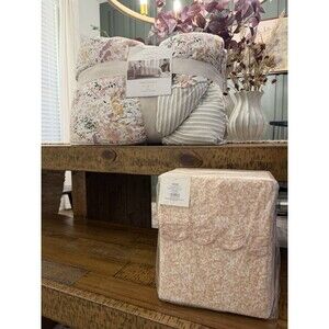Queen Studio McGee Comforter Set + Scalloped Ditsy Floral Sheets NEW